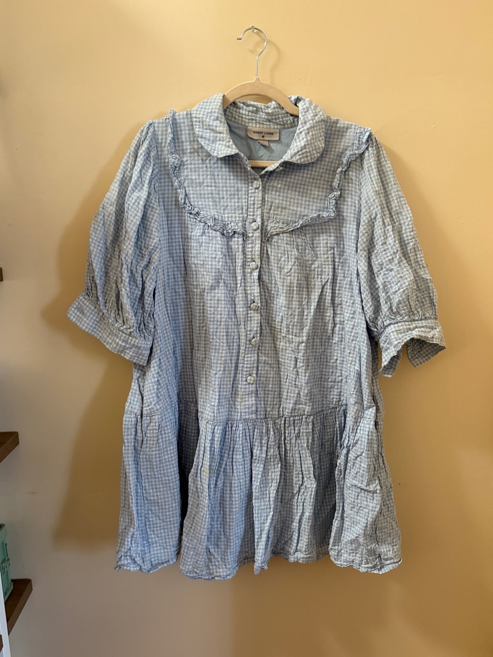 ***STAINED*** target x sandy liang collab blue gingham dress